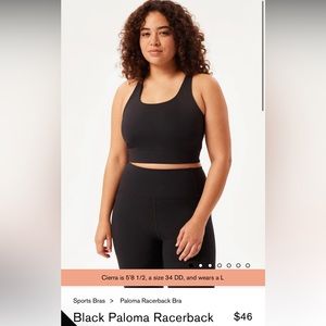 Girlfriend Collective Black Paloma Racerback Bra